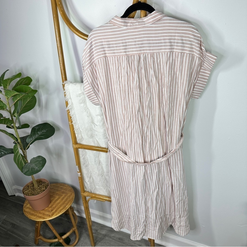NWT Max Studio Striped Midi Short Sleeve Dress sz L - Picture 2 of 5